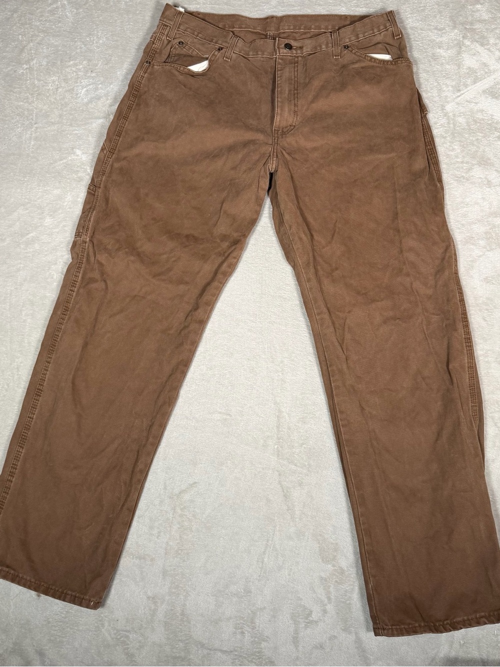 Dickies Mens Relaxed Fit Carpenter Pants Brown Canvas 38x32 DU336RTB